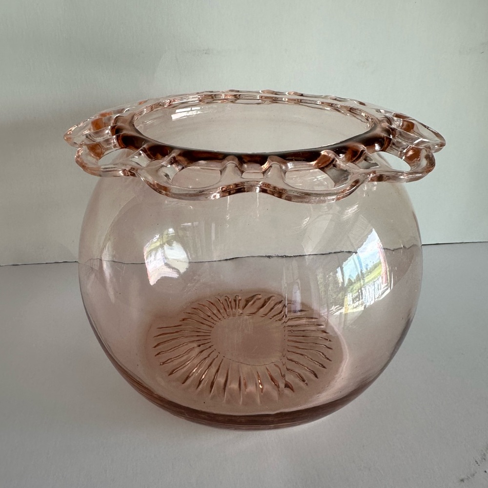Pink Depression Glass Jar